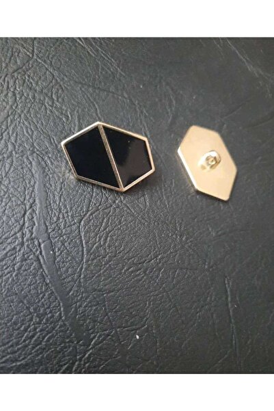 İMREN AKSESUAR زر معدني مطلي بالذهب باللون الأسود المينا مقاس 2.5 سم، عبوة وا...