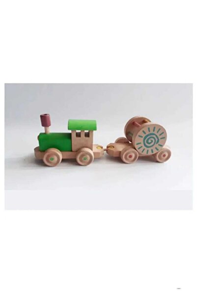WOODTOY'S ORGANİK OYUNCAK DÜNYASI LOKOMOTİFLİ AHŞAP ÇINGIRAK TREN