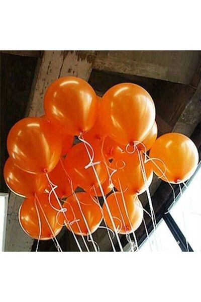 BEST PARTİ Metallic Orange Balloon 10 Pieces