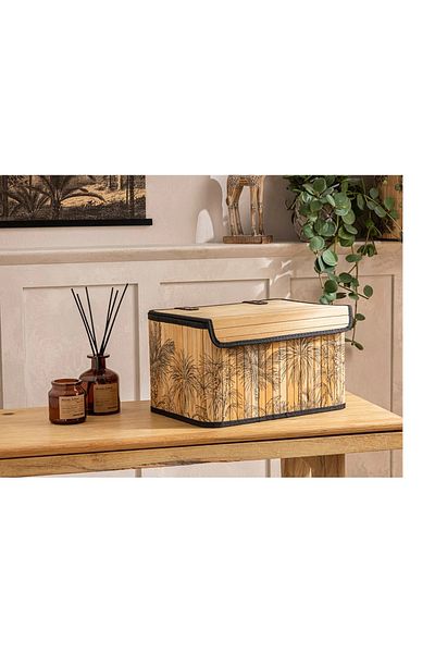 English Home Palm Island Bamboo Storage Box - 28x20x18 Cm Black Natural