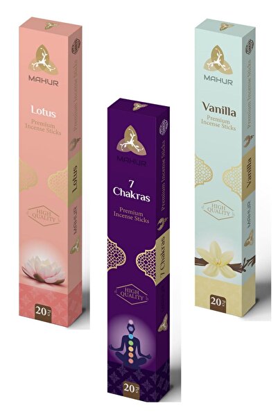 NEON PLUS 3 Paket Çubuk Tütsü ,lotus, 7chakra, Vanilla