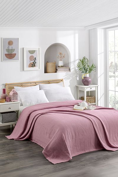 Durul Double Knitted Pique Bedspread - 200x230 Cm - 100% Cotton