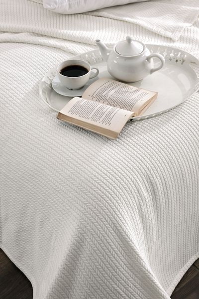 Durul Διπλό πλεκτό κάλυμμα πικέ - 200x230 cm - 100% βαμβάκι