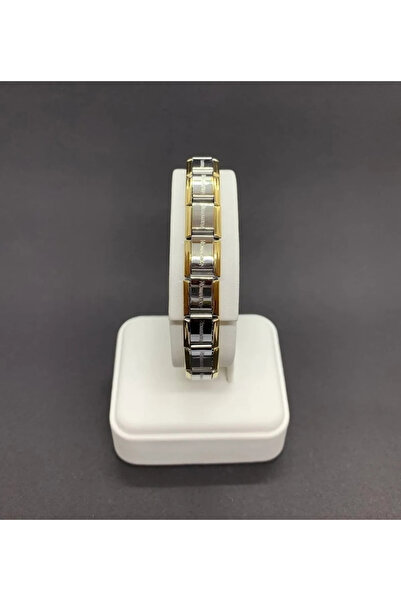 aggena سحر كابريا الإيطالي - لون ذهبي وفضي، سوار مطاطي مضاد للتشويه