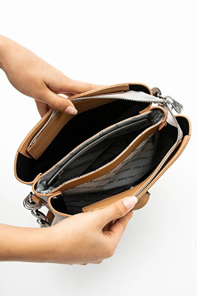 Just Polo Сумка через плече та ручна сумка Gri Taba Vegan - з візерунком Just Polo, на блискавці