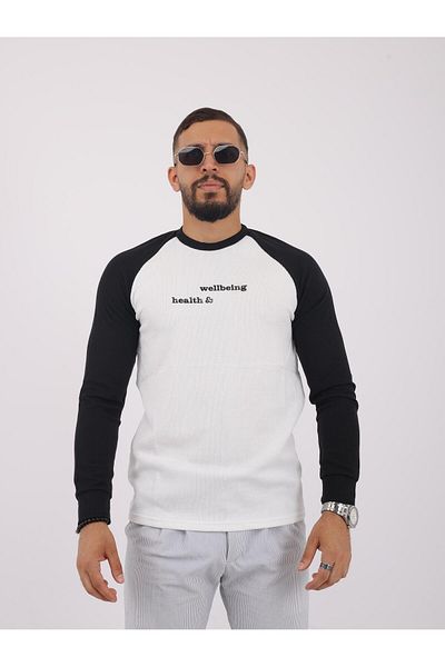 LUPERCUS Men's Black Sweatshirt - Relaxed Fit, Crew Neck, Reclan Sleeve