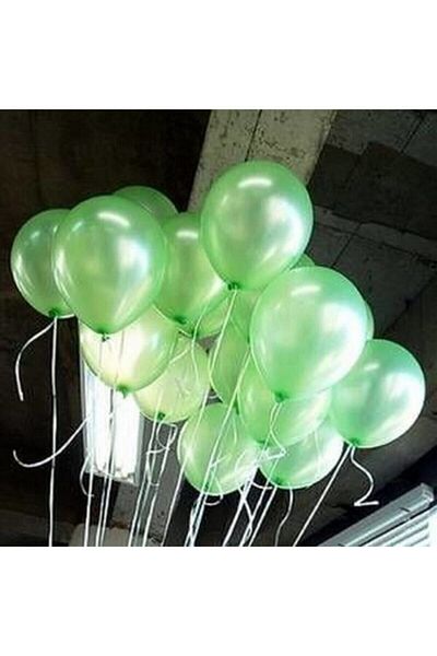 HBK Light Green Metallic Balloon 15 Pieces