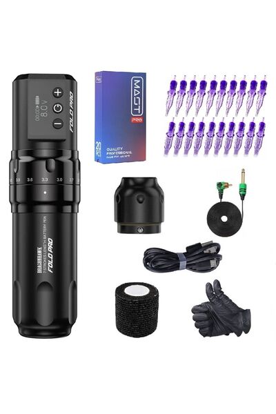 Dragonhawk Fold Pro Kablosuz Dövme Makinesi Seti