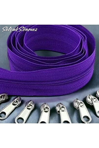 SELÇUK SÖNMEZ Mor 10 Metre Fermuar 20 Adet Başlık