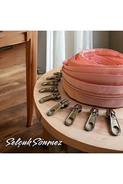 SELÇUK SÖNMEZ PUDRA RENK 10 METRE FERMUAR 20 ADET BAŞLIK