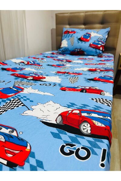 Belsina Home Single Elastic Sheet and Pillow Case with Cover - 100X200 Cm/50X70 cm