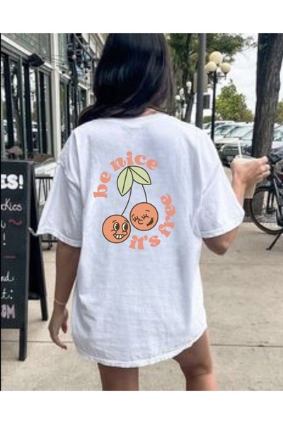 Jose Clothing Tricou oversize imprimat din bumbac organic