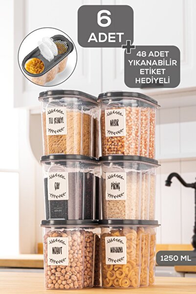Miami Home 6 x 1250 ml Oval Erzak Saklama Kabı