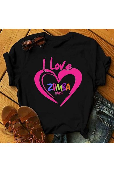 Pink Sky Zumba Dance Love Graphic Print