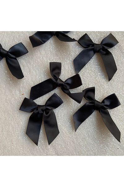 partici dükkanı 10Pcs - Satin Bow - Black – Ribbon