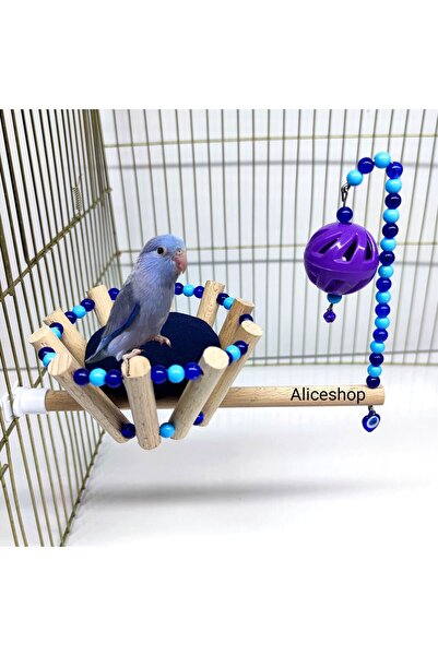 aliceshop Kuş Oyuncağı Kuş Yatağı Zilli Toplu Tünek