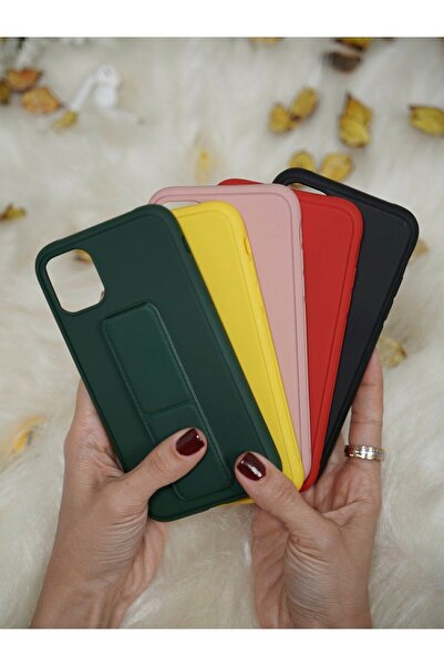 İBERRY Iphone 11 Süet Stantlı Kılıf
