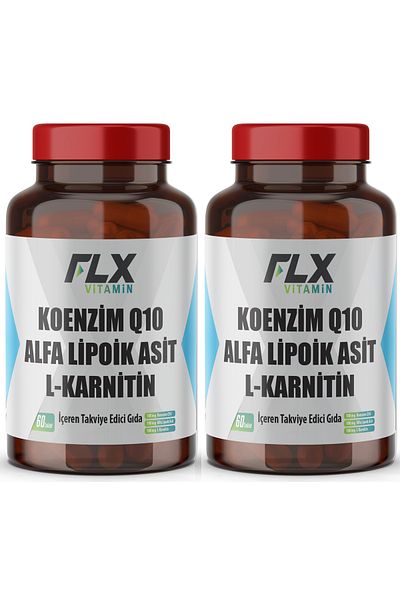 FLX Coenzyme Q-10 Alpha Lipoic Acid L-Carnitine - 100 Mg 60 Tablets X 2 Boxes