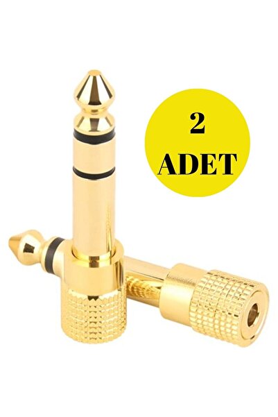 harry 2 Adet Piyano-gitar-anfi Gold 6.3mm Erkek 3.5mm Dişi Adaptör Stereo Kulaklık Mikrofon Dönüştürücü