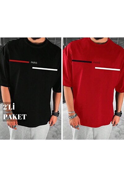 DAXİS Sportwear Company 2'Lİ ERKEK OVERSIZE BASKILI KISA KOLLU T-SHIRT DAXİS ...
