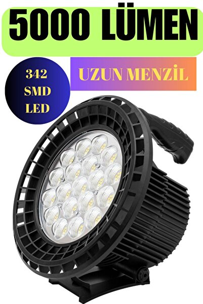 harry 5000 Lümen Şarjlı 342 SMD Led'li Uzun Menzil Kamp Lambası-3 Renk Arka L...