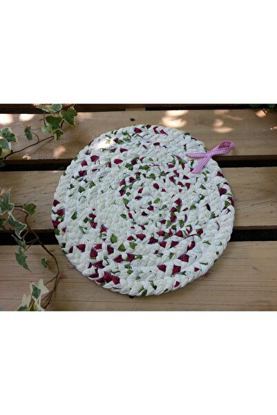 BEGÜLDAN Krem-bordo Mozaik Yuvarlak Nihale Çap 24 - 27 Cm Arası Beg_1118