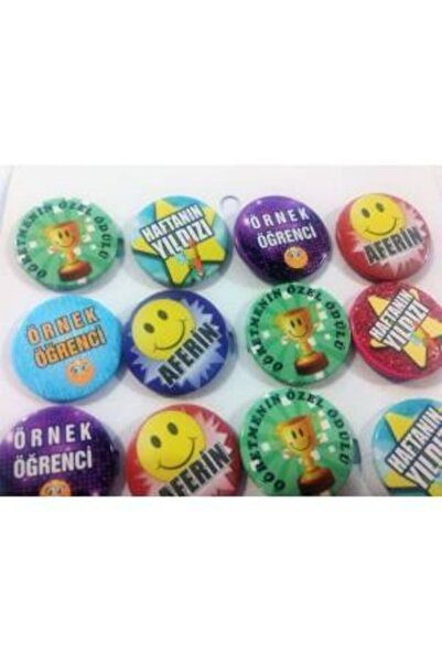 şahane parti 30 Adet Öğrenci Motivasyon Rozeti 4 Farklı Model