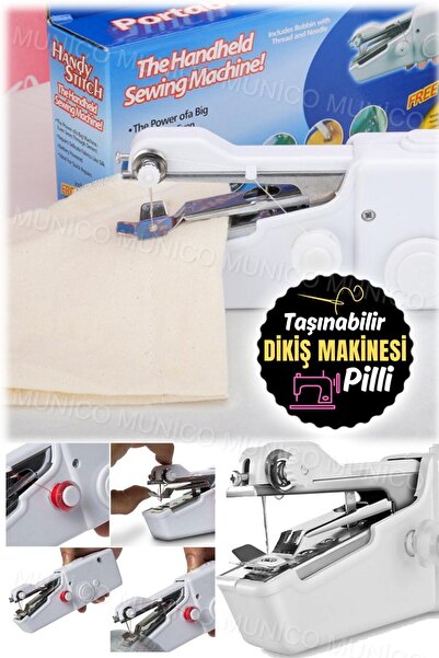 Munico Elektrikli El Dikiş Makinesi | Taşınabilir Hızlı Tamir İçin Pil ile Çalışan Pratik Dikiş Aracı