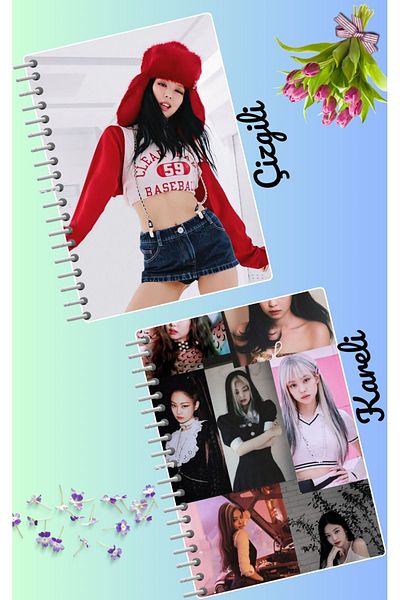 animeandyourworld Jennie blackpink notebook set 2 pcs A4 size 21*30 lined + checked 60 syf