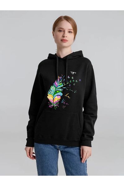 EFFRENATU hila fashion Φούτερ με κουκούλα με στάμπα σε φωτεινά χρώματα