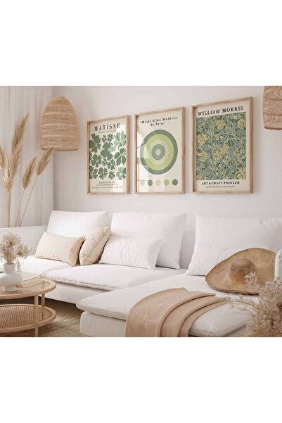 June Art Gallery Matisse Poster, William Morris 3'lü Poster Seti, Çerçevesiz Poster, Duvar Dekorasyonu Poster