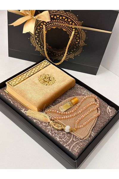 çeyizlik setim Groom Colorful Dowry Prayer Rug and Quran Set