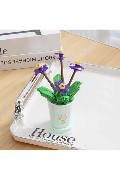 UrbanCove Co 1 Piece African Violet - 53 Pieces Potted Plants and Flowers Building Toys and Home Decoration