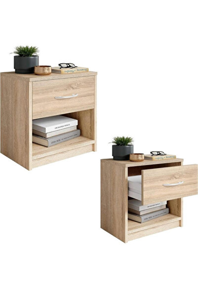 Modern home Modern Yellow Nightstand with Drawer & Shelf – Stylish Compact Side Table for Bedroom & Living Room