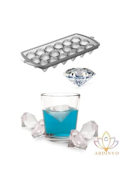 Ardinyo Diamond Shape 18 Compartment Ice Mold - Practical Tray with Lid