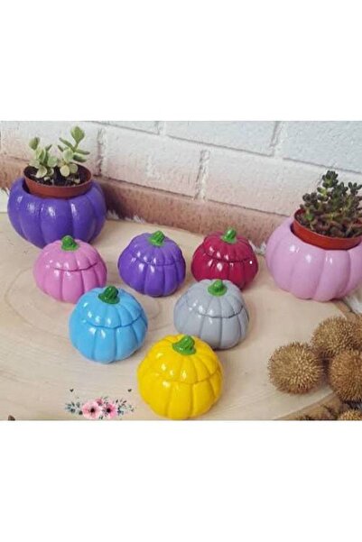 FLORADA El Yapımı 6'lı Mini Kapaklı Kabak Tasarımlı Lokumluk, Drajelik, Sunumluk