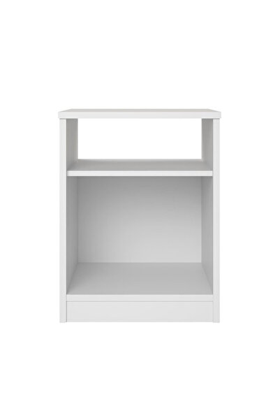 Modern home Modern White Side & Night Table with Shelves - Sleek and Functional Storage Solution
