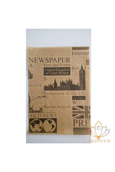 Ardinyo 50 Pieces of Vintage Patterned Oil Paper - Newspaper Patterned Presentation Paper, Mixed Pattern