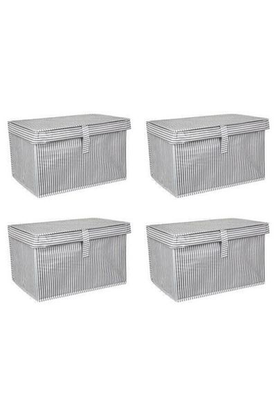 ALAS 4 Pcs-lid Mini Multi-Purpose Laundry-storage-organization Etc. Storage Bag, Box Mini Gray