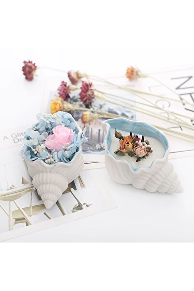 ÇAĞATÖLYE Silikon Kalıbı 1 Adet Deniz İstiridye Kabuğu Biblo Mumluk  Mold Kal...