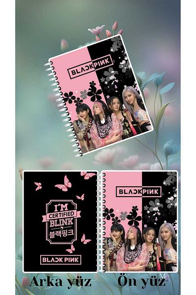animeandyourworld blackpink notebook front and back face illustrated custom design a4 Size 21*29 cm striped
