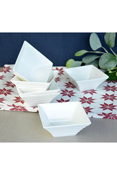 DURA PORSELEN 6LI BEYAZ ÇEREZLİK KÖŞEGEN BÜYÜK