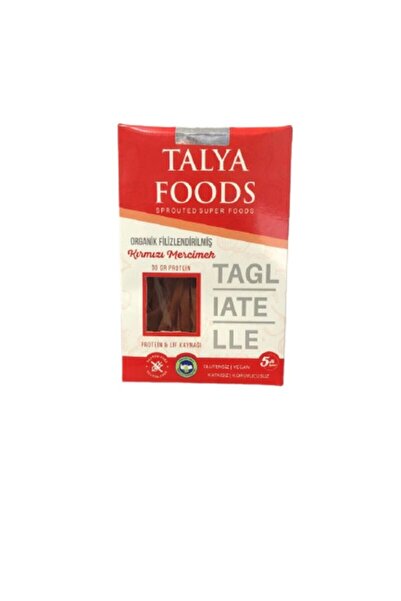 TALYA FOODS Organik Glutensiz Vegan Filizlendirilmiş Kırmızı Mercimek Taglıatelle 200 gr
