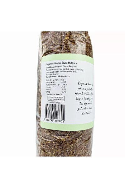 OG natural Organik Pilavlık Siyez Bulguru 800 Gr