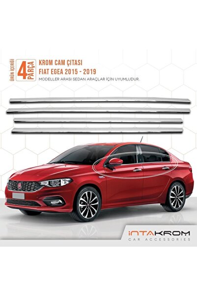 İntachrom Fiat Egea Krom Cam Çıtası 4 Parça 2015 Ve Üzeri - Sd