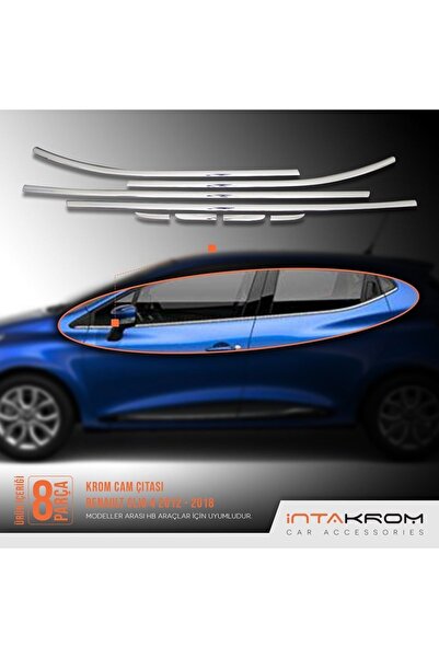 İntachrom Renault Clio 4 Krom Cam Çıtası 8 Parça 2012 -2020 / Hb