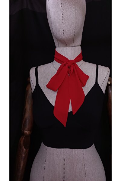 es moda shop Luda Multifunctional Chiffon Kerchief Scarf Neck Tie 150*3 Red