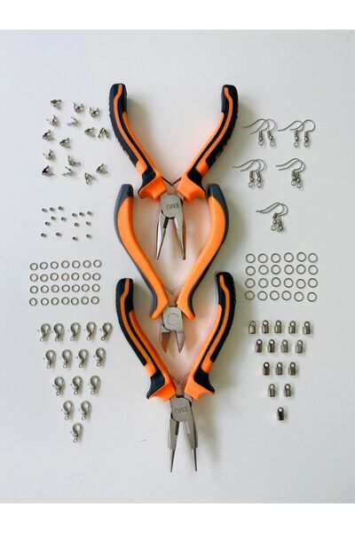 YAĞMUR BİJUTERİ Set 2 - Mini Kıvırma Takı Pensesi - Mini Karga Burun Pense - Mini Yan Keski - 3 Lü Set ( Hobi )