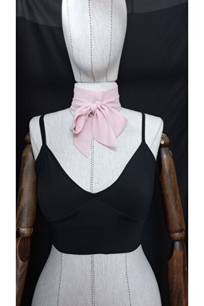 es moda shop Luda Powder Pink Chiffon Scarf - Neck Tie 150*3, Multifunctional