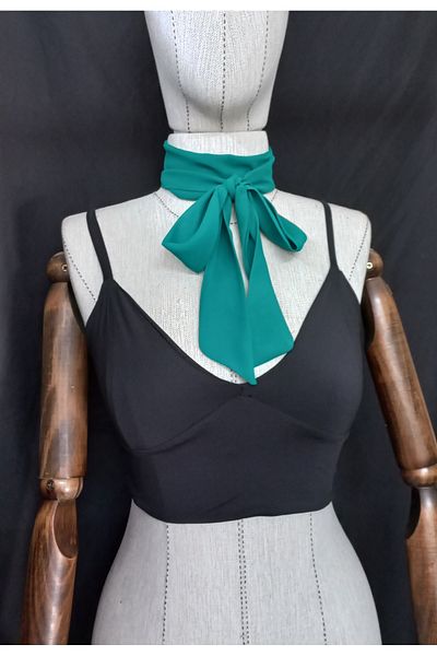 es moda shop Luda Emerald Chiffon Scarf - 150*3 Scarf Necklace